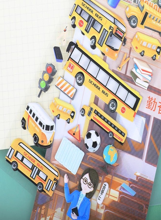 NVF School Bus & Traffic Theme Sticker Set for Kids | Cartoon Vehicle Stickers for Journaling, Scrapbooking, Planners & DIY Crafts - Image 5